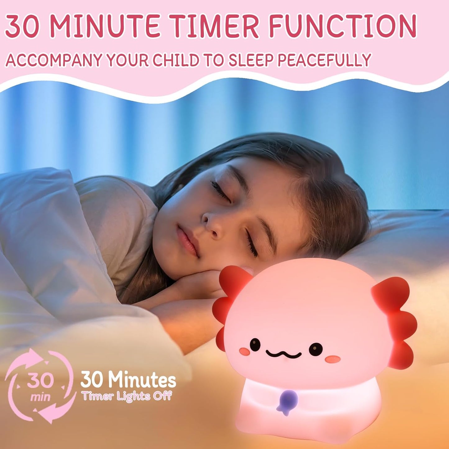Cute Mini Silicone Baby Newt Night Light Touch Control
