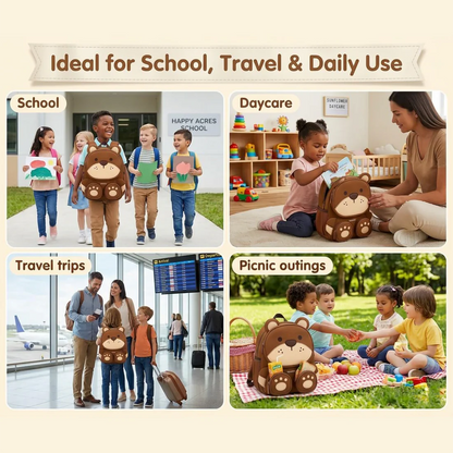 3D Animal Kids School Bag | Lightweight Toddler Backpack