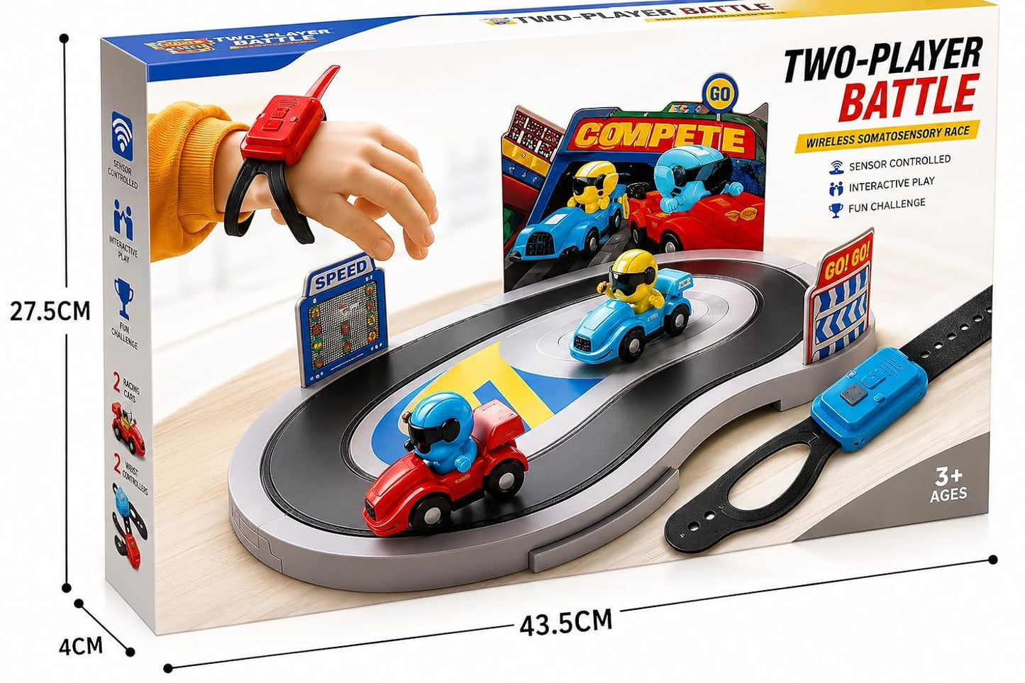 Two-Player Battle Wireless Motion Sensing Racing Track Toy Set