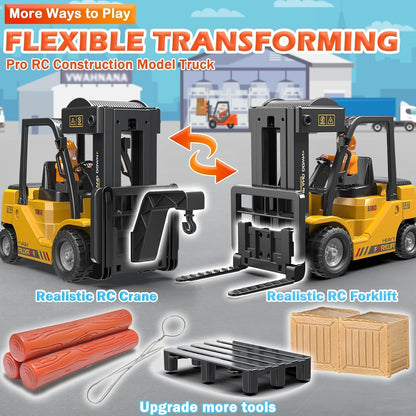 Remote Control Construction Cranes Forklift - 11 Channel