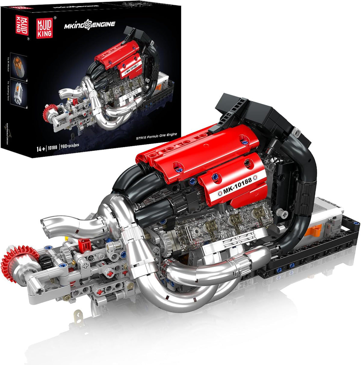 Mould King 10188 Motorized STR13 V6 Engine Model Building Kit | 980 Pcs