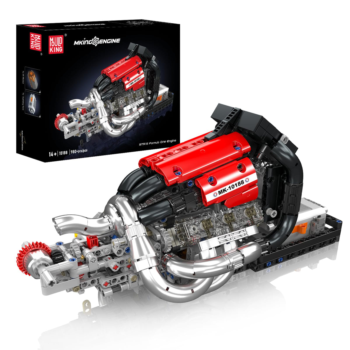 Mould King 10188 Motorized STR13 V6 Engine Model Building Kit | 980 Pcs