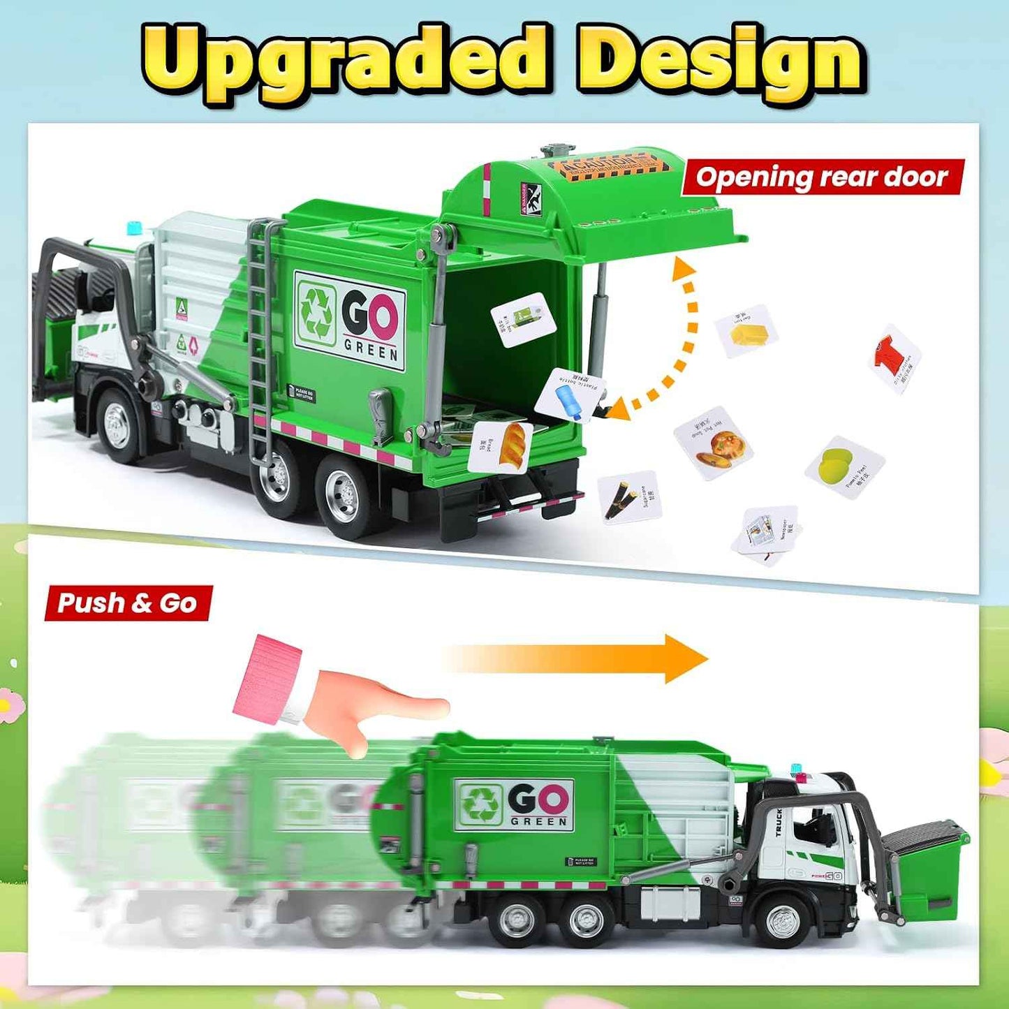 Go Green Garbage Truck Metal DieCast Toy