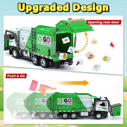 Go Green Garbage Truck Metal DieCast Toy