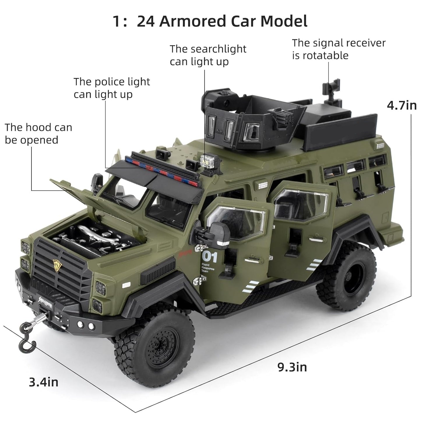 Armored SWAT 1:24 Diecast Scale Model Car