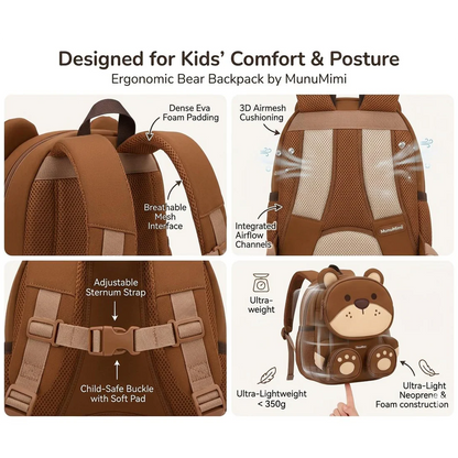 3D Animal Kids School Bag | Lightweight Toddler Backpack