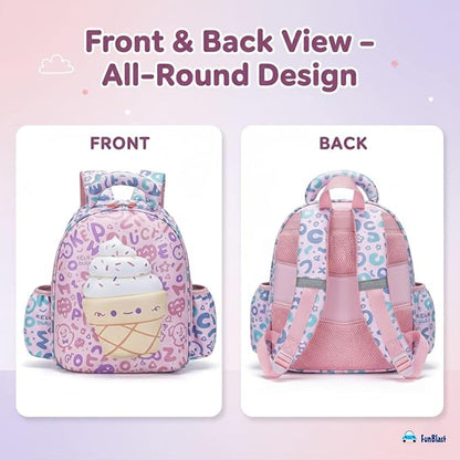 Ice Cream Cone Design Hard Shell Backpack for Kids