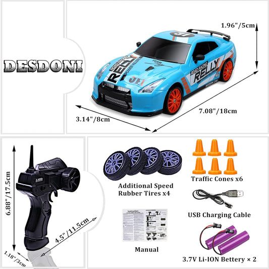 Blue Edition with Remote & Drift Accessories Car 1:24 Scale