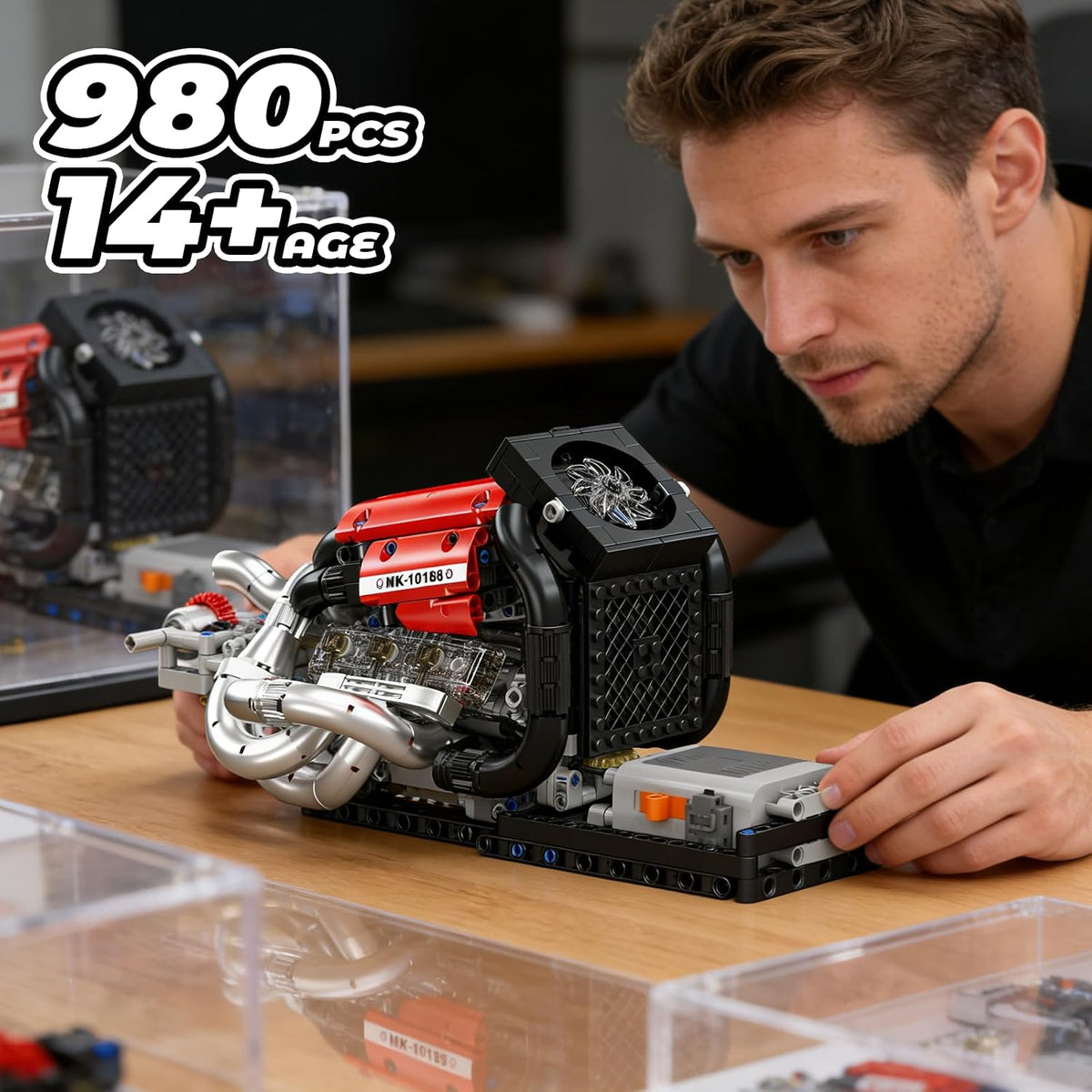 Mould King 10188 Motorized STR13 V6 Engine Model Building Kit | 980 Pcs
