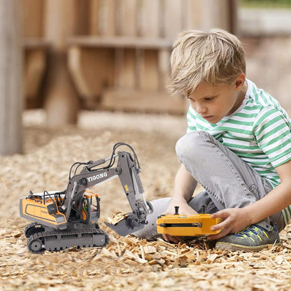 EXCAVATOR TOYS FOR BOYS 3-5 YEAR OLD REMOTE CONTROL DIGGER CONSTRUCTION TOYS RC VEHICLES TRACTOR SANDBOX TRUCK FOR BOYS 5-7 YEAR OLD [SIZE:-28CM*28CM*10.5CM]