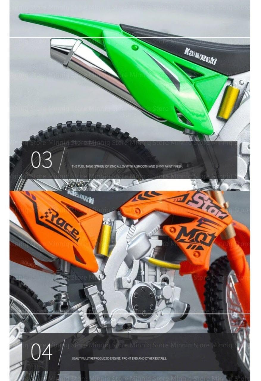 Kawasaki KX450F Dirt Bike Diecast Alloy Model Bike