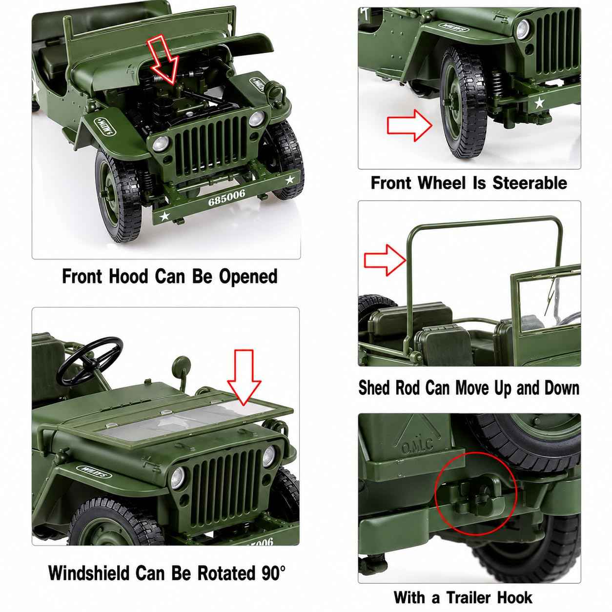 KDW Tactical Jeep 1:18 Diecast scale model Car