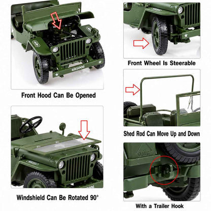 KDW Tactical Jeep 1:18 Diecast scale model Car