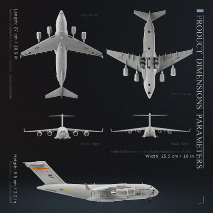 1/200 Scale US Air Force C-17 Global Overlord Strategic Transport Aircraft Alloy Aircraft Attack Plane