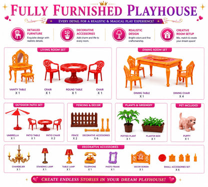 Large Doll House Play Set