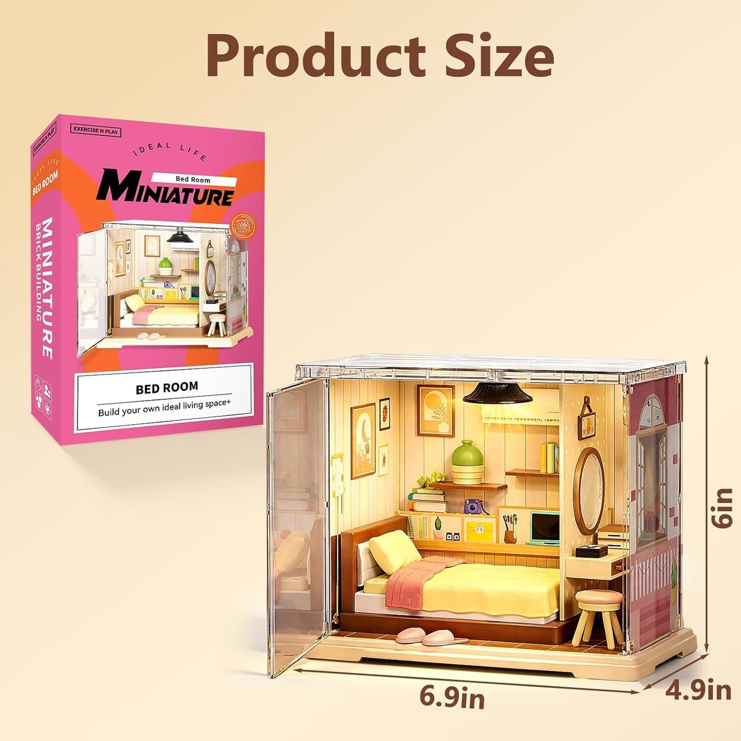 DIY Miniature Bedroom Model Kit