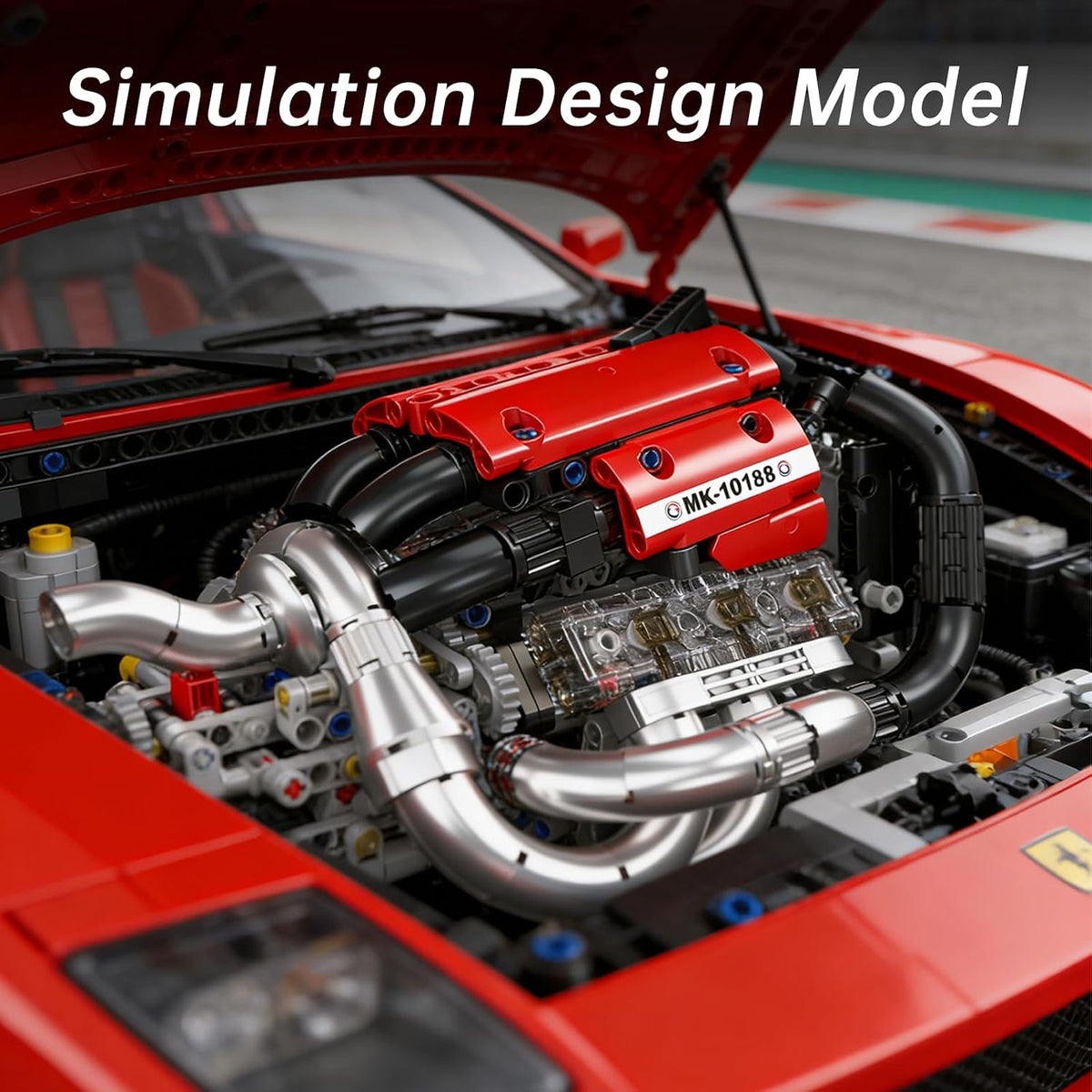 Mould King 10188 Motorized STR13 V6 Engine Model Building Kit | 980 Pcs