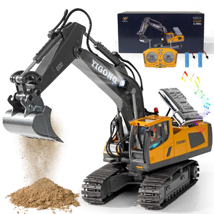 EXCAVATOR TOYS FOR BOYS 3-5 YEAR OLD REMOTE CONTROL DIGGER CONSTRUCTION TOYS RC VEHICLES TRACTOR SANDBOX TRUCK FOR BOYS 5-7 YEAR OLD [SIZE:-28CM*28CM*10.5CM]
