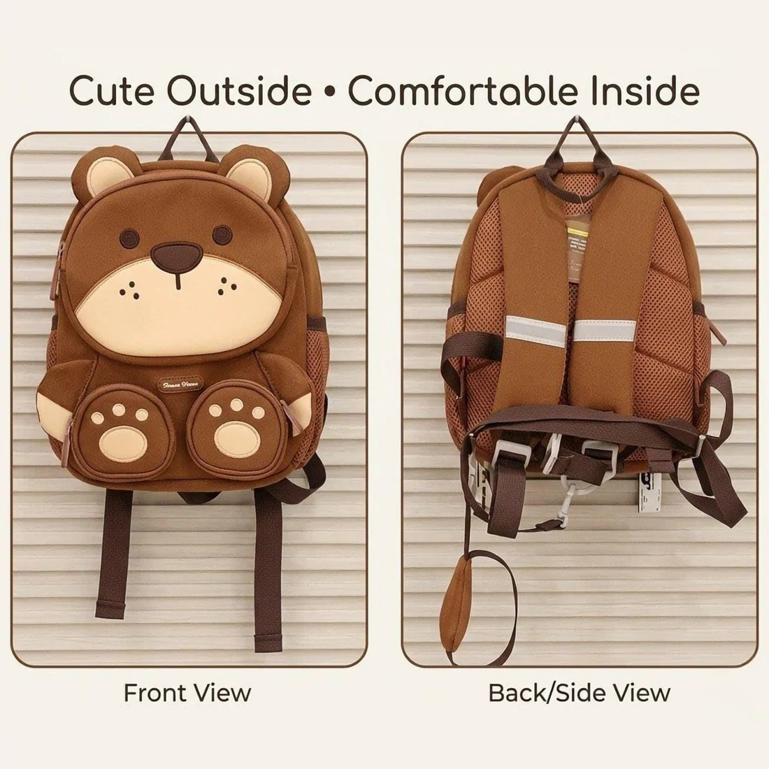 3D Animal Kids School Bag | Lightweight Toddler Backpack