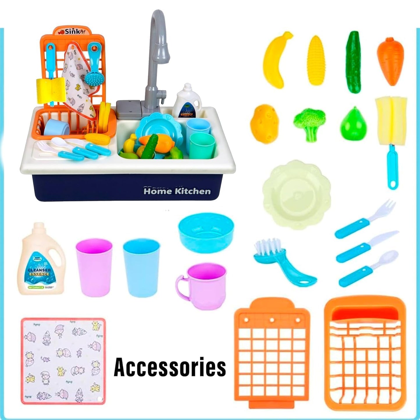 Kids Kitchen Sink Playset