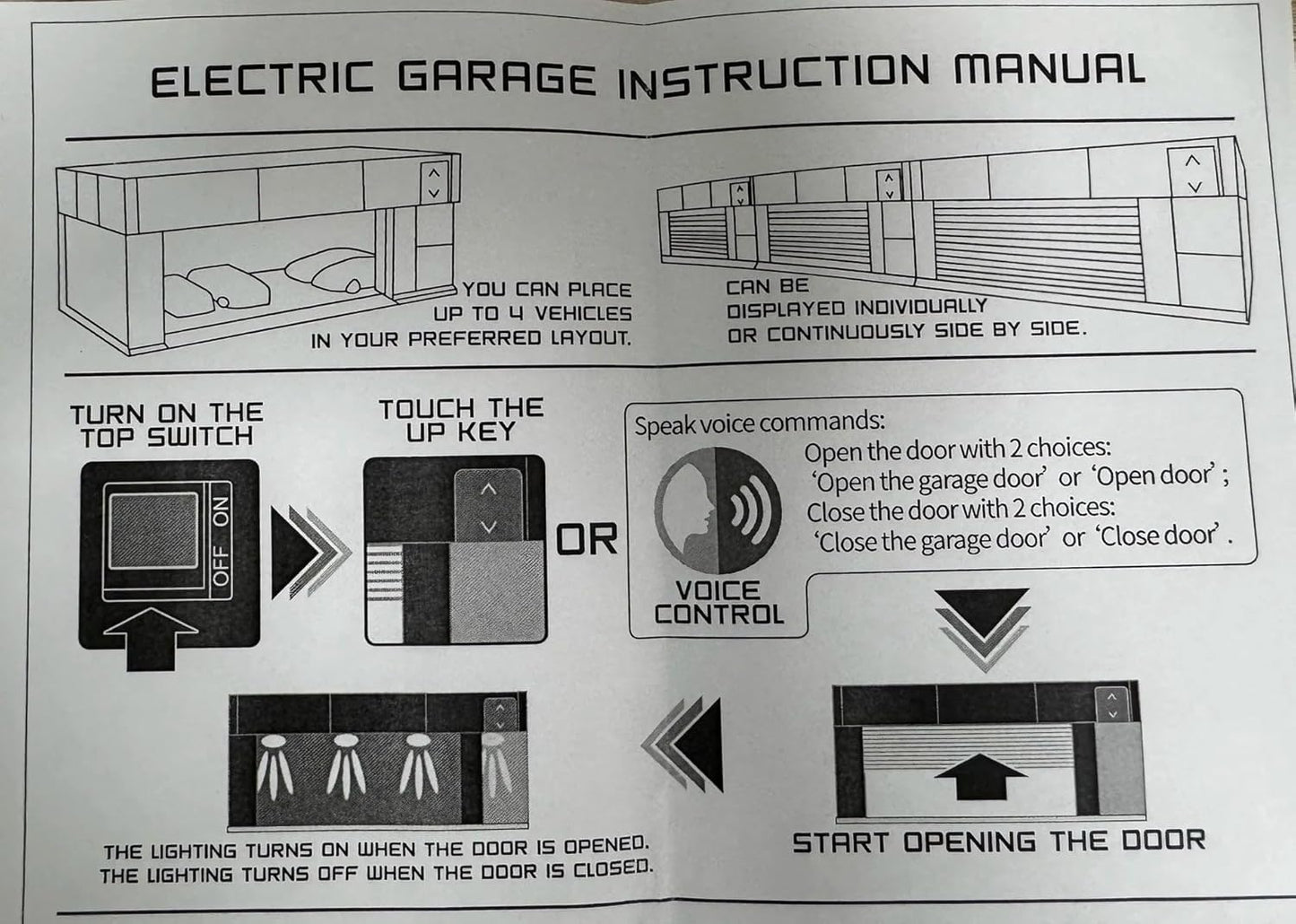 Garage Display Case with Voice Control, LED Lighting, Dustproof Design for Diecast Models