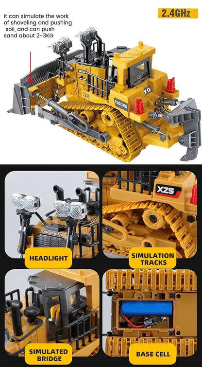 RC Metal Bulldozer Construction Vehicle 1:18 diecast scale model