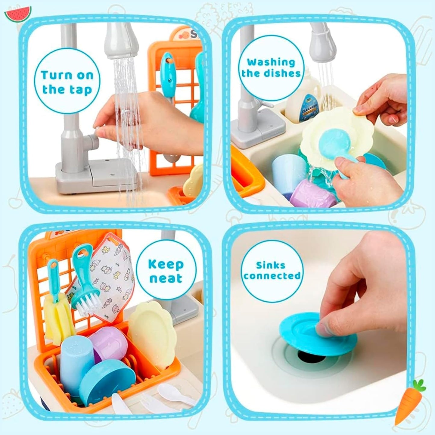 Kids Kitchen Sink Playset