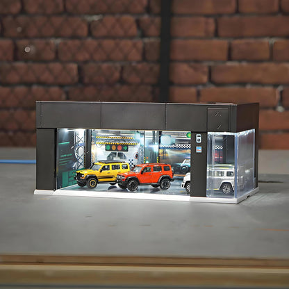 Garage Display Case with Voice Control, LED Lighting, Dustproof Design for Diecast Models