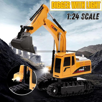 YJL engineering model alloy excavator toy 1:24 scale Construction Vehicle Toy