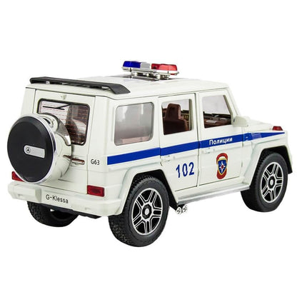 G Wagon Police Jeep  Scale Model Diecast Metalcar - All Size