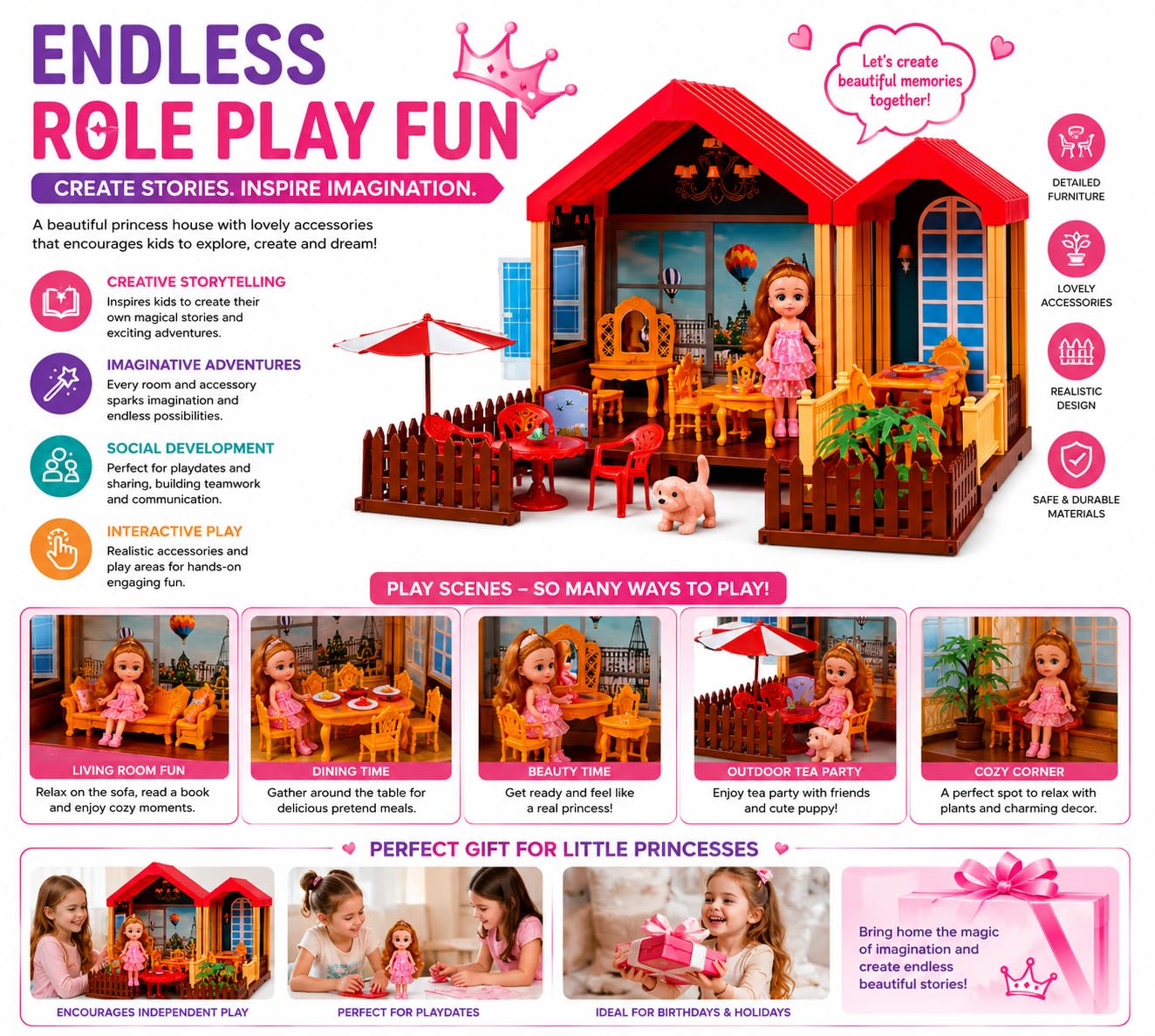 Large Doll House Play Set