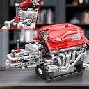 Mould King 10226 V12 Supercar Engine with Transmission Building Set | 863 Pcs