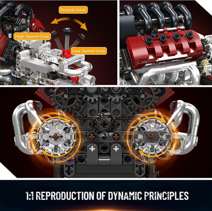 Mould King 10227 V8 Engine with Transmission Building Set