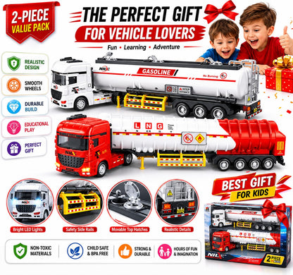 Fuel Tanker Truck for Kids (2 Truck Set)