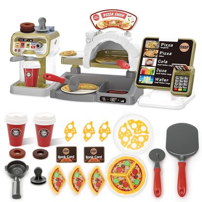 Pizza & Coffee Shop Playset with Cash Register
