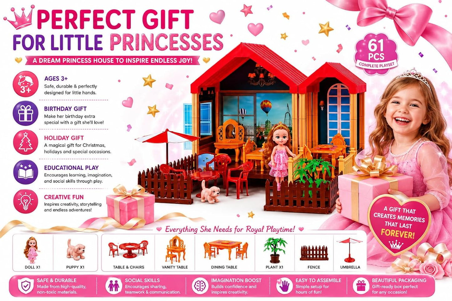 Large Doll House Play Set
