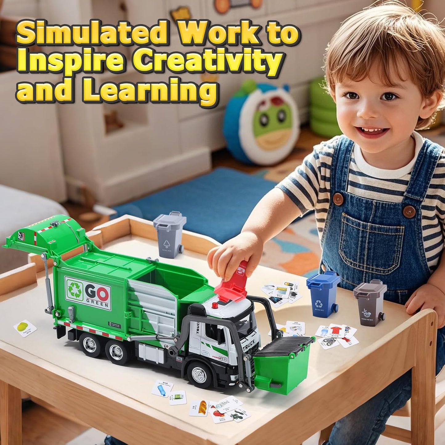Go Green Garbage Truck Metal DieCast Toy