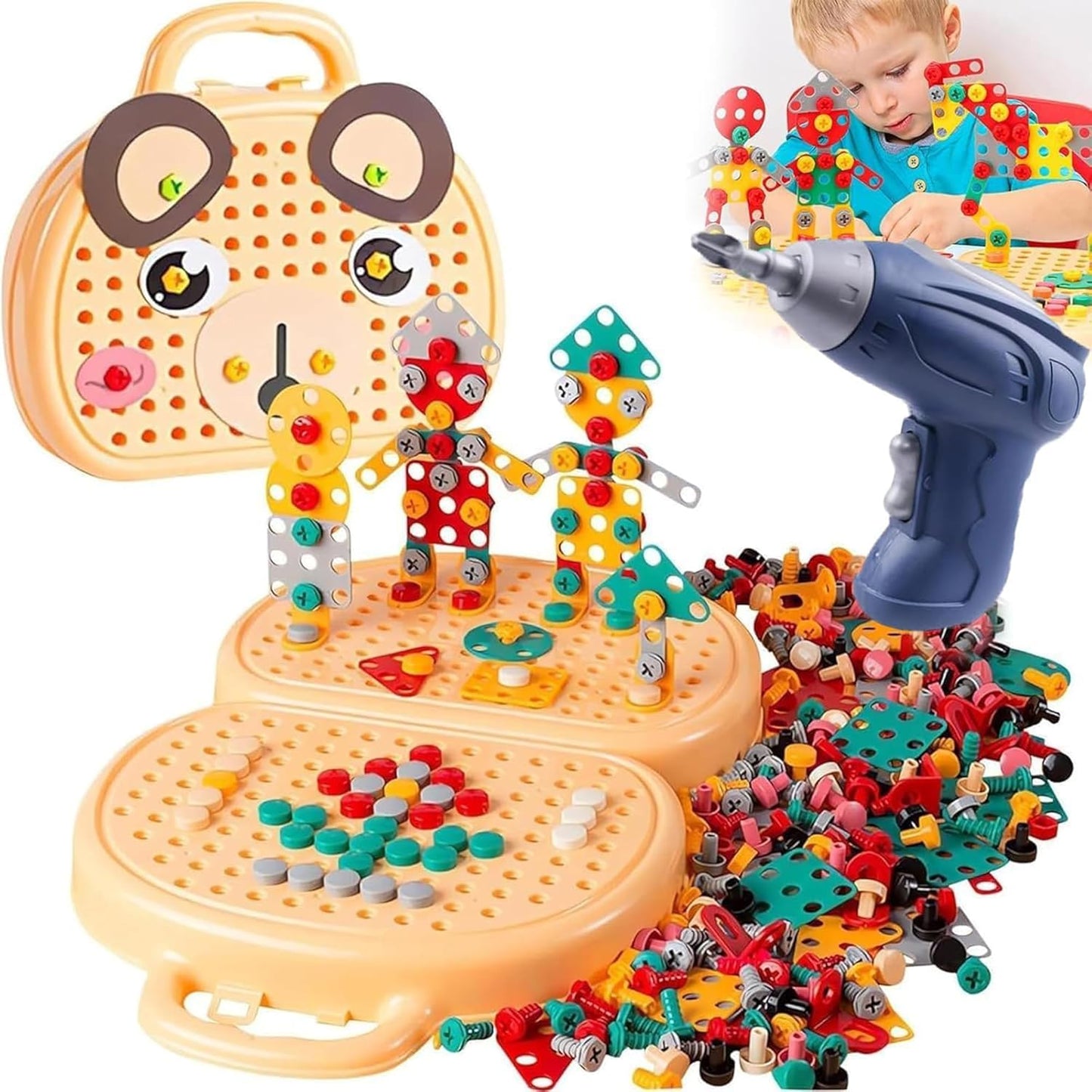 Creative Screw Puzzle Suitcase Toy Set