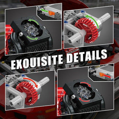 Mould King 10188 Motorized STR13 V6 Engine Model Building Kit | 980 Pcs