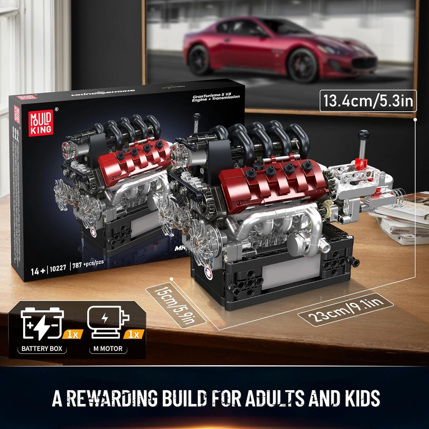 Mould King 10227 V8 Engine with Transmission Building Set