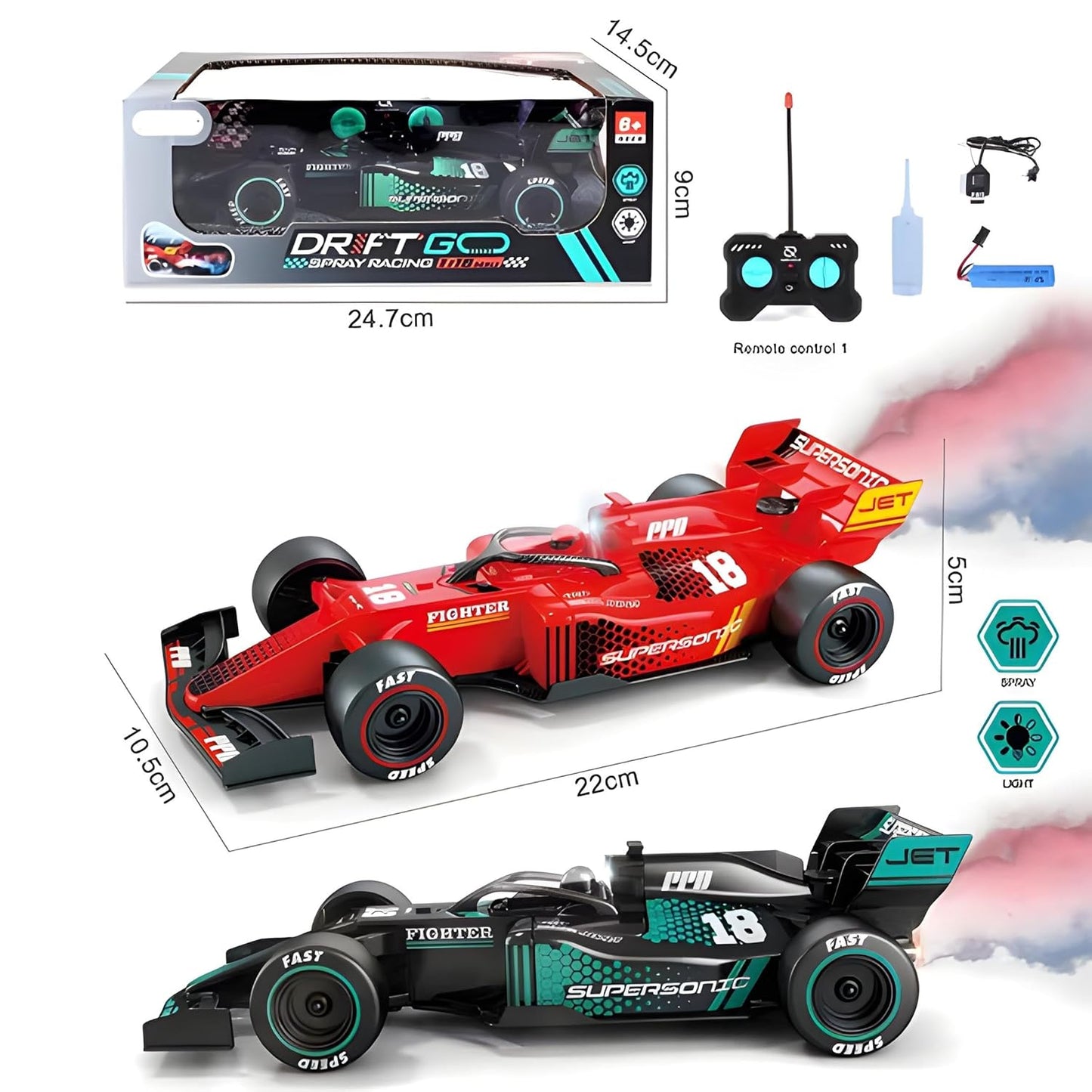 Formula Supersonic 1:24 Scale F1 Style Remote Control Racing Car