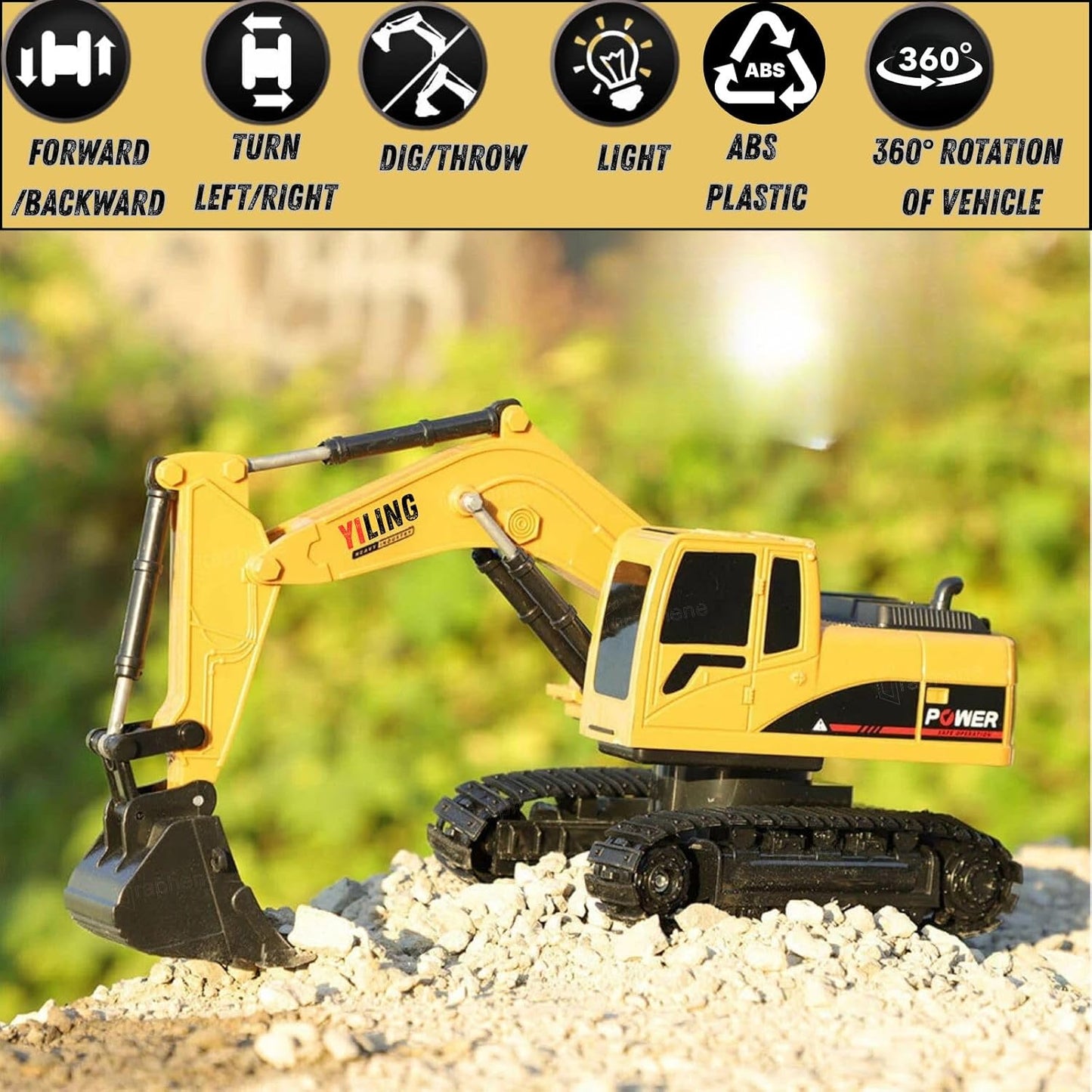 YJL engineering model alloy excavator toy 1:24 scale Construction Vehicle Toy