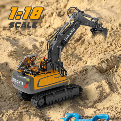 EXCAVATOR TOYS FOR BOYS 3-5 YEAR OLD REMOTE CONTROL DIGGER CONSTRUCTION TOYS RC VEHICLES TRACTOR SANDBOX TRUCK FOR BOYS 5-7 YEAR OLD [SIZE:-28CM*28CM*10.5CM]