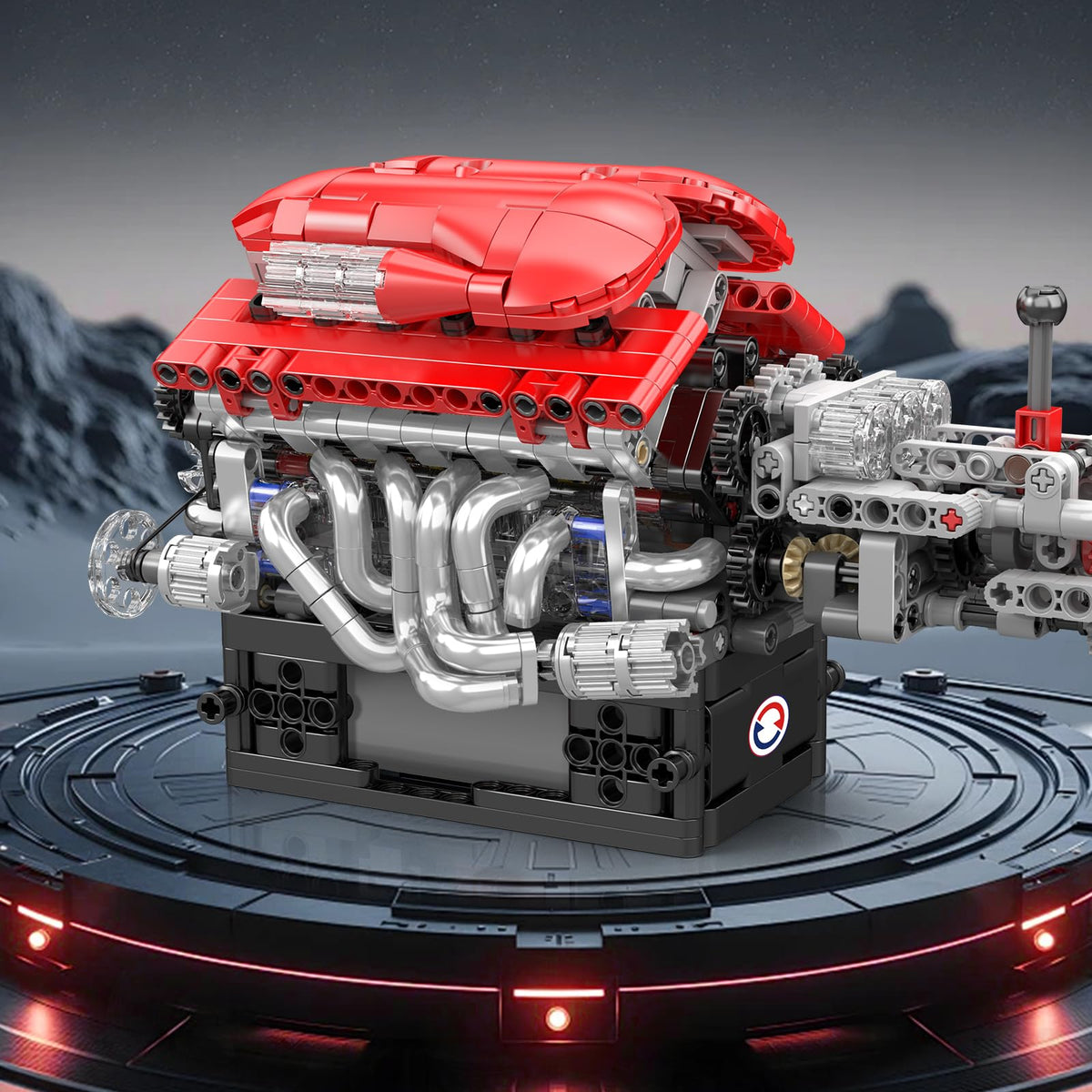Mould King 10226 V12 Supercar Engine with Transmission Building Set | 863 Pcs