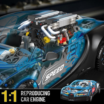 MOULD KING 10131 Motorized W16 Engine BGT Supercar Building Set