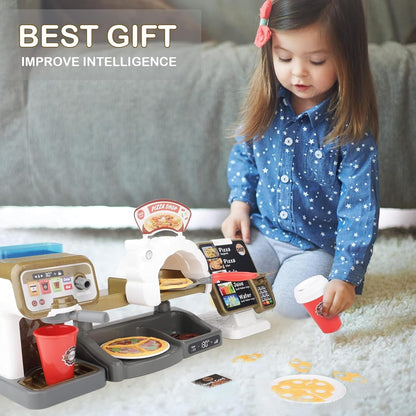 Pizza & Coffee Shop Playset with Cash Register