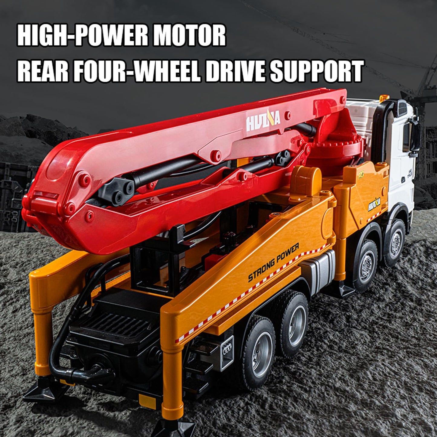 Huina 1381 RC Cement Pump Truck 1:18 Scale 11CH Alloy