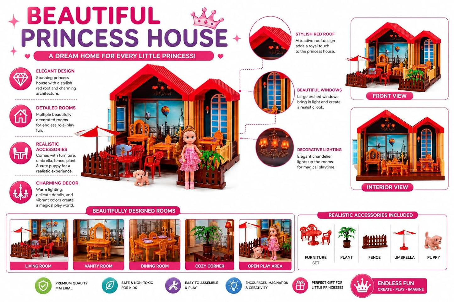 Large Doll House Play Set