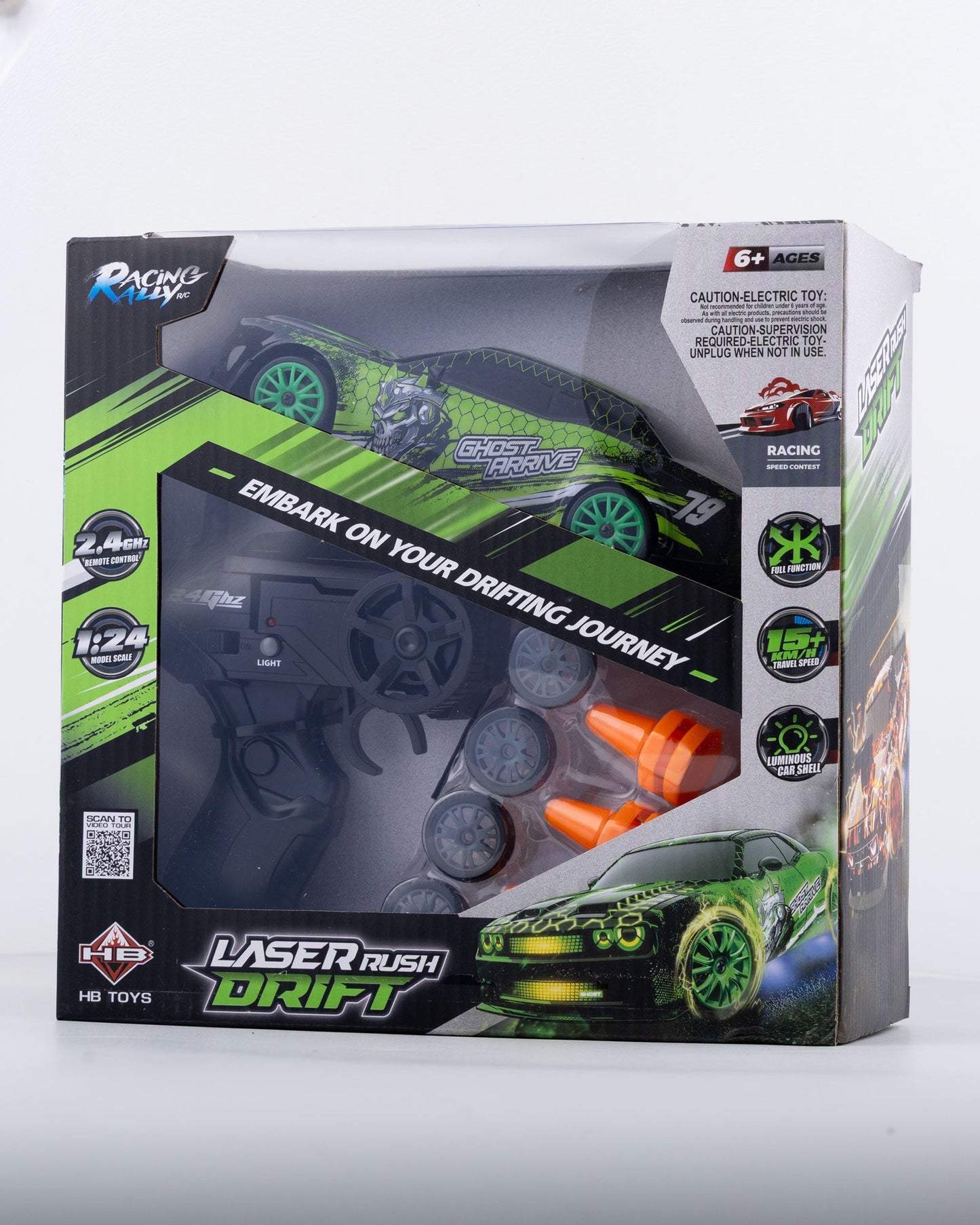 Ghost Arrive Green Edition with Drift Remote & Accessories Car 1:24 Scale