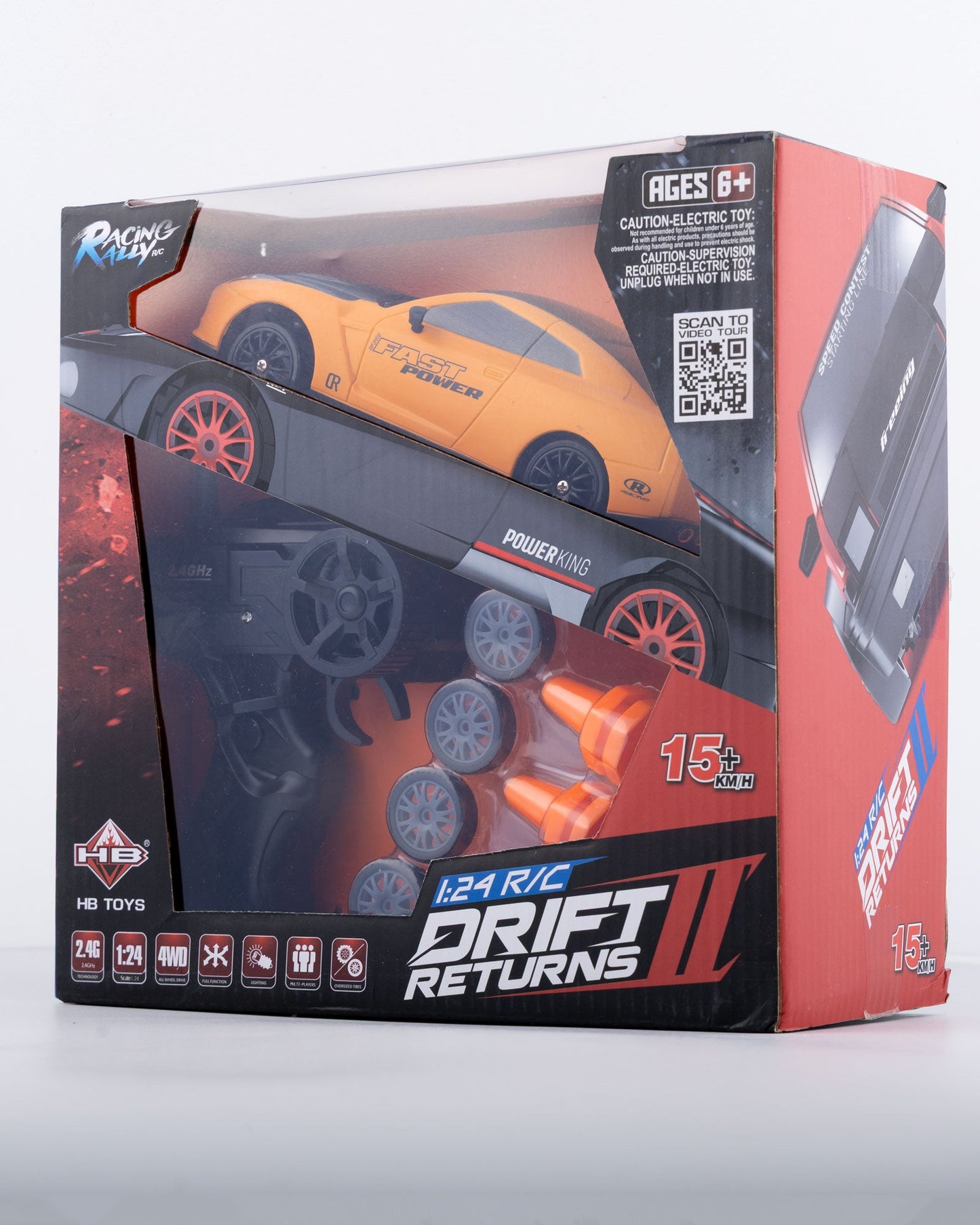 Fearless Orange Edition with Drift Remote & Accessories Car 1:24 Scale